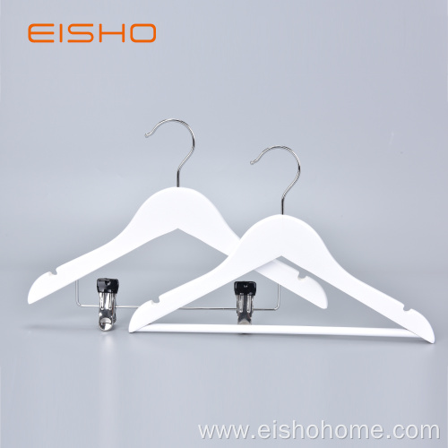 EISHO Child Wood Hanger With Clips